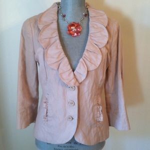 CAbi jacket pink petal collar
